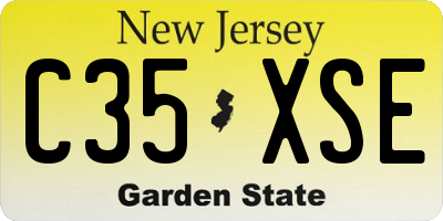 NJ license plate C35XSE