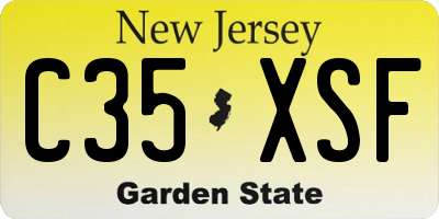 NJ license plate C35XSF