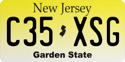 NJ license plate C35XSG