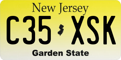 NJ license plate C35XSK