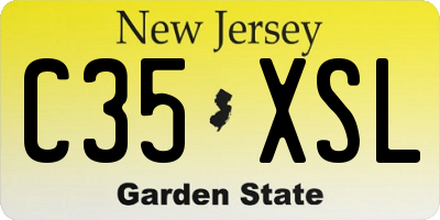 NJ license plate C35XSL