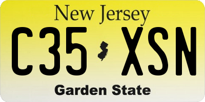 NJ license plate C35XSN