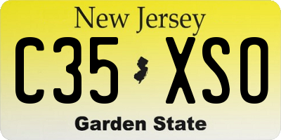 NJ license plate C35XSO
