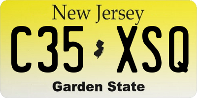 NJ license plate C35XSQ