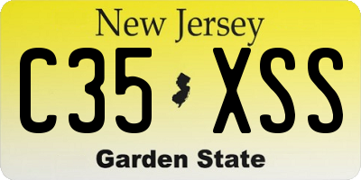 NJ license plate C35XSS
