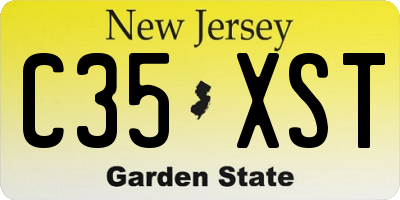 NJ license plate C35XST