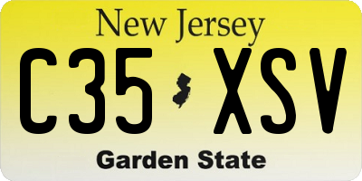 NJ license plate C35XSV