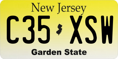 NJ license plate C35XSW