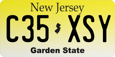 NJ license plate C35XSY