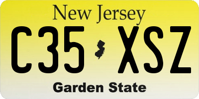 NJ license plate C35XSZ