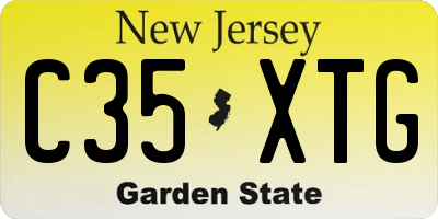 NJ license plate C35XTG