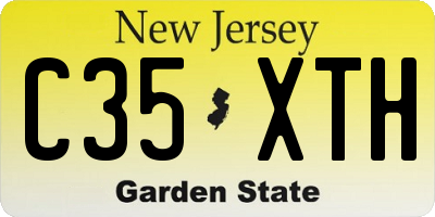 NJ license plate C35XTH