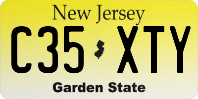 NJ license plate C35XTY