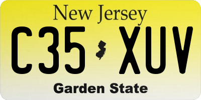 NJ license plate C35XUV