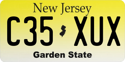 NJ license plate C35XUX