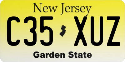 NJ license plate C35XUZ