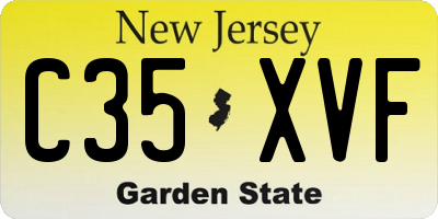 NJ license plate C35XVF