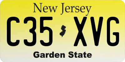 NJ license plate C35XVG