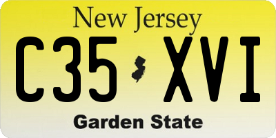 NJ license plate C35XVI