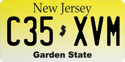 NJ license plate C35XVM