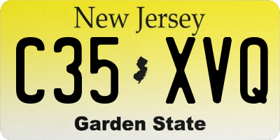 NJ license plate C35XVQ