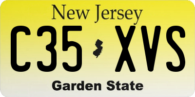 NJ license plate C35XVS