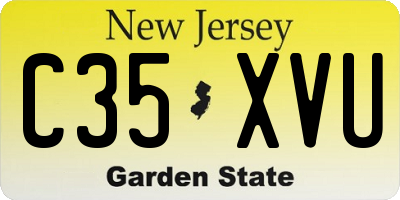 NJ license plate C35XVU