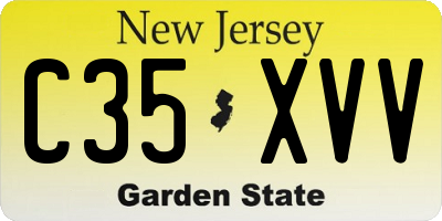 NJ license plate C35XVV