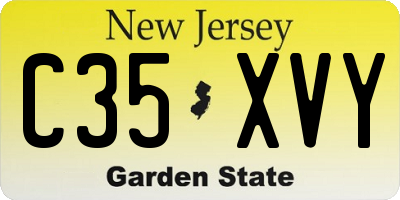 NJ license plate C35XVY
