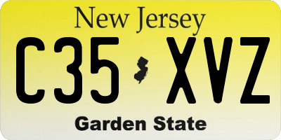 NJ license plate C35XVZ