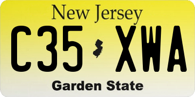 NJ license plate C35XWA