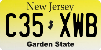 NJ license plate C35XWB