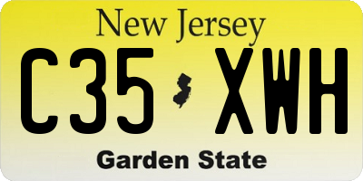 NJ license plate C35XWH