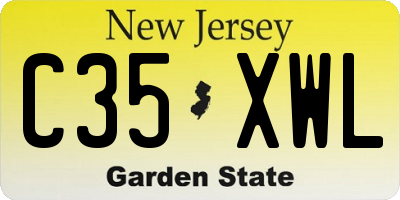 NJ license plate C35XWL