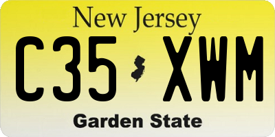 NJ license plate C35XWM