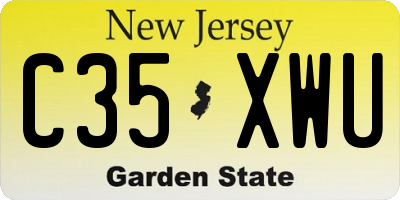 NJ license plate C35XWU