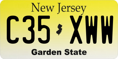 NJ license plate C35XWW