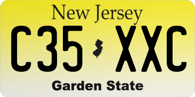 NJ license plate C35XXC