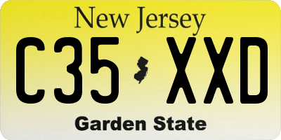 NJ license plate C35XXD