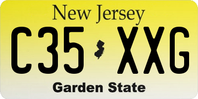 NJ license plate C35XXG