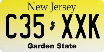 NJ license plate C35XXK