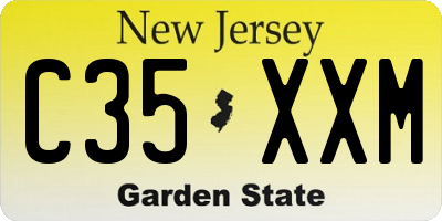 NJ license plate C35XXM