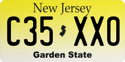 NJ license plate C35XXO