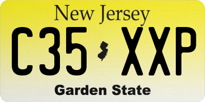 NJ license plate C35XXP