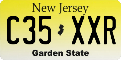 NJ license plate C35XXR