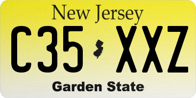 NJ license plate C35XXZ