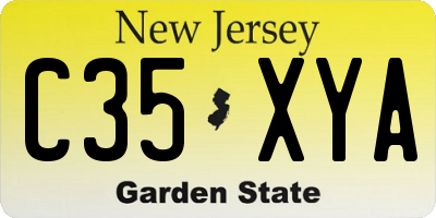 NJ license plate C35XYA