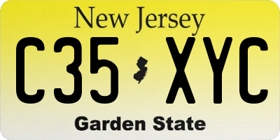 NJ license plate C35XYC