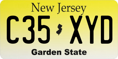 NJ license plate C35XYD