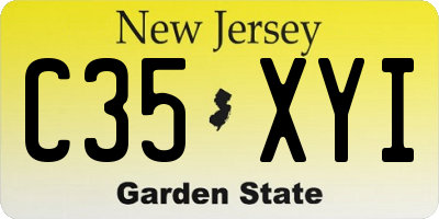 NJ license plate C35XYI